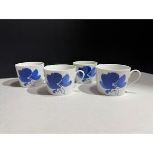 Studio Nova Ming Blue Porcelain Teacups Set of 4 Floral Blue White TP003